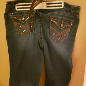 Women's Apt. 9 Embellished Copper Bootcut jeans size 14